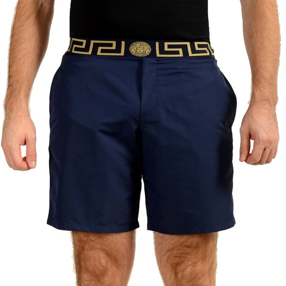 Versace Men's Greeca Border Swim Long Boxer Shorts Versace sz 8 US 2XL IT 56 - Picture 1 of 5